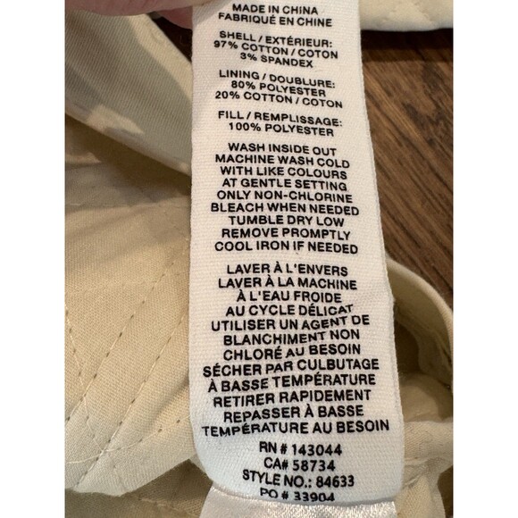 Avec Les Filles Quilted Cotton Tie Front Jacket Women’s M Cream Ruffles Pockets - Picture 6 of 10